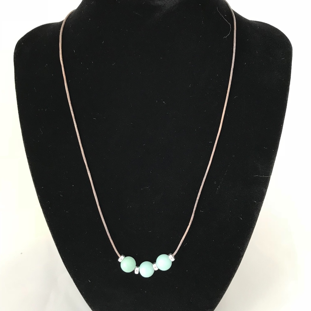 Leather Amazonite Necklace
